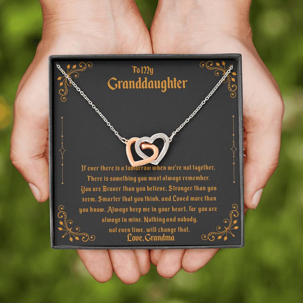 To My Granddaughter - Something You Must Always Remember - Interlocking Hearts Necklace - Celeste Jewel
