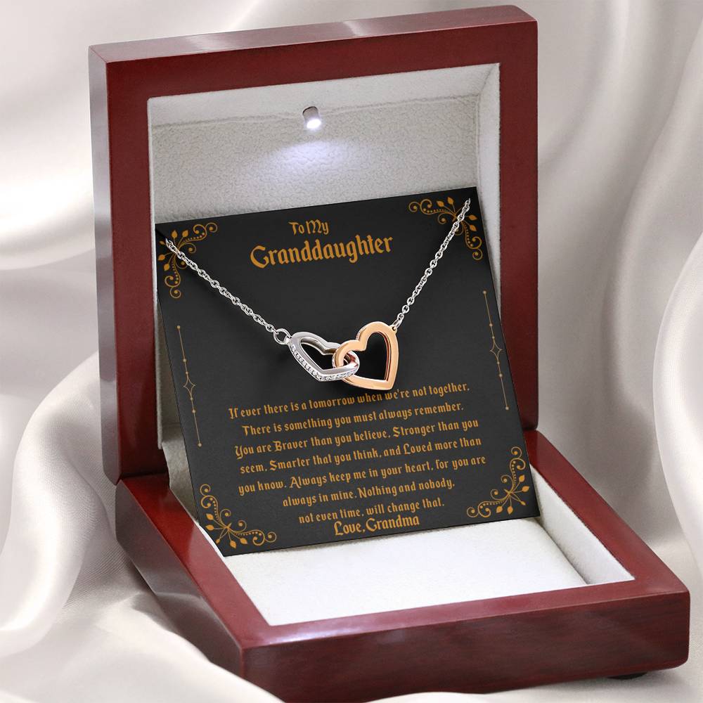 To My Granddaughter - Something You Must Always Remember - Interlocking Hearts Necklace - Celeste Jewel