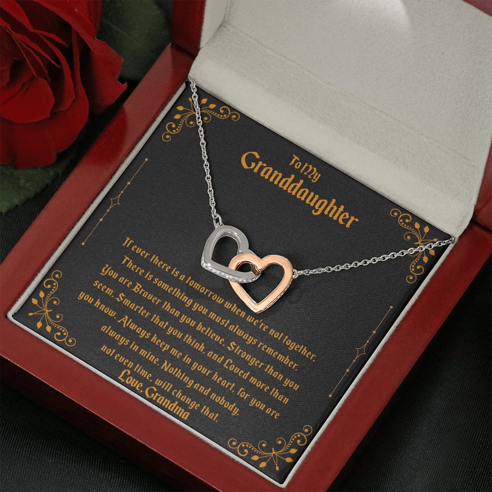 To My Granddaughter - Something You Must Always Remember - Interlocking Hearts Necklace - Celeste Jewel