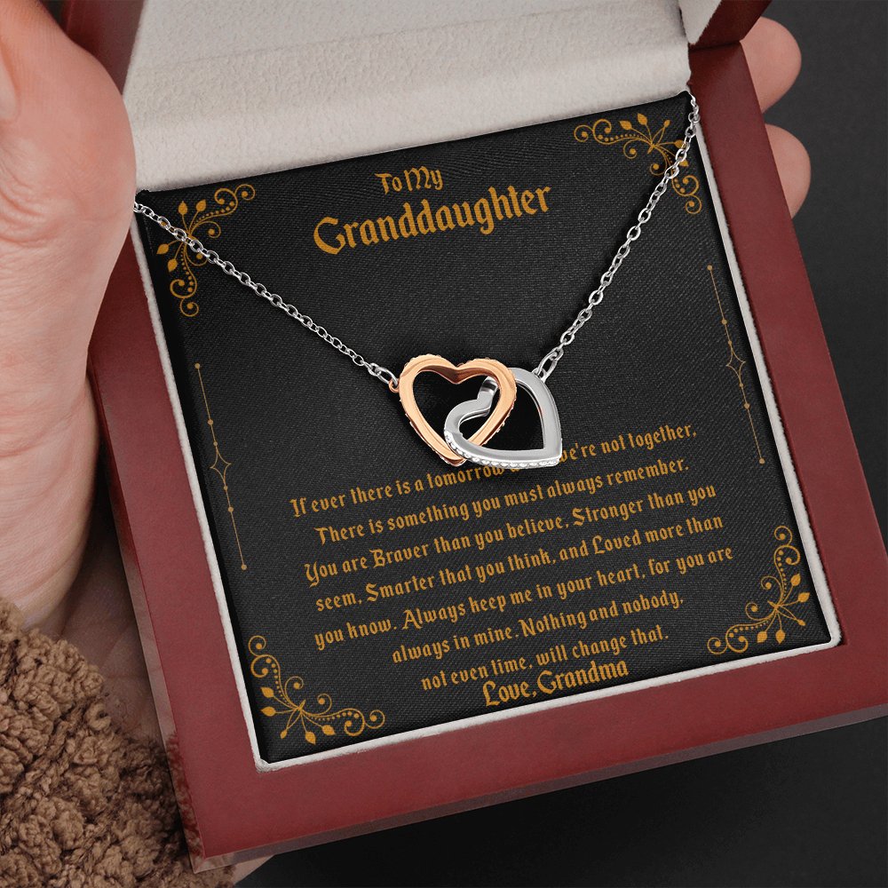 To My Granddaughter - Something You Must Always Remember - Interlocking Hearts Necklace - Celeste Jewel
