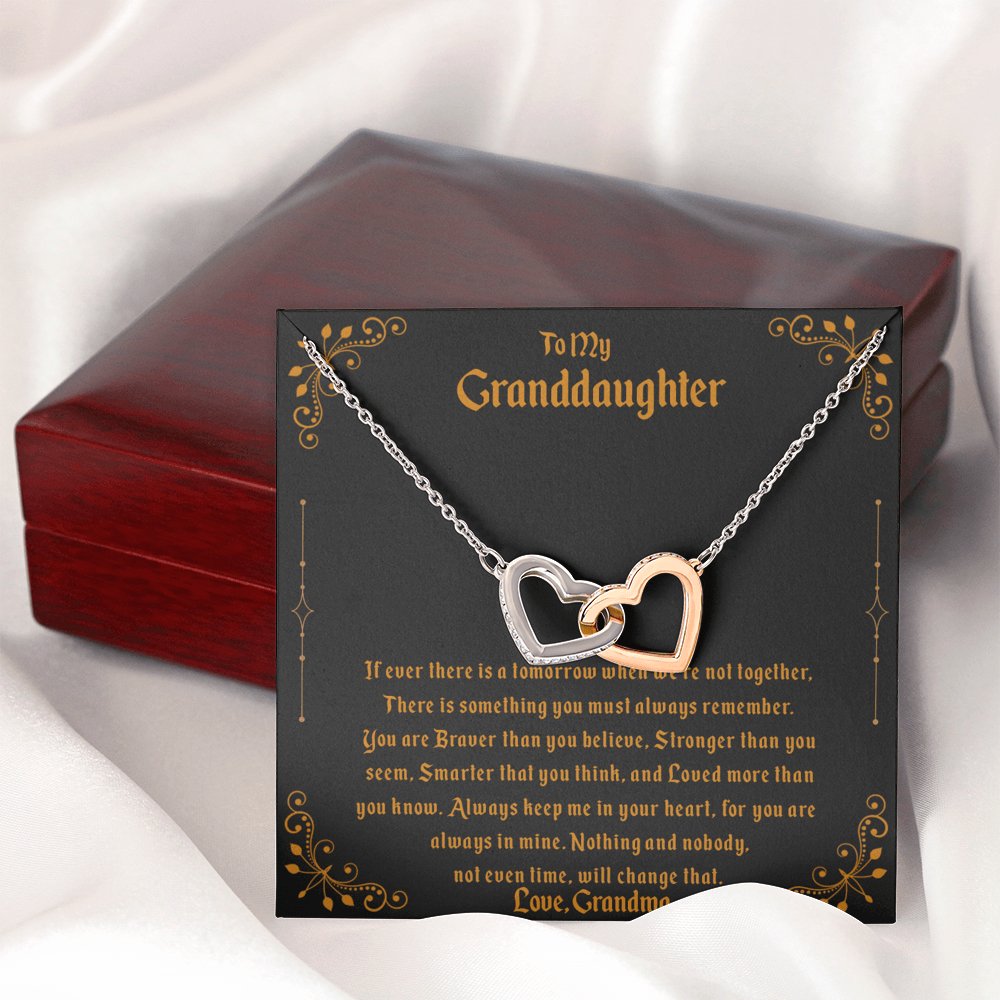 To My Granddaughter - Something You Must Always Remember - Interlocking Hearts Necklace - Celeste Jewel