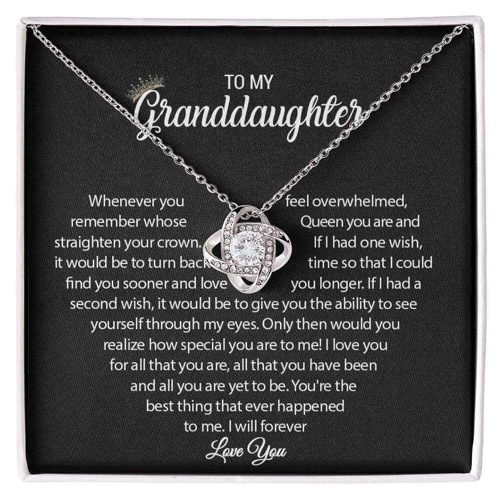 To My Granddaughter - Straighten Your Crown - Love Knot Necklace - Celeste Jewel