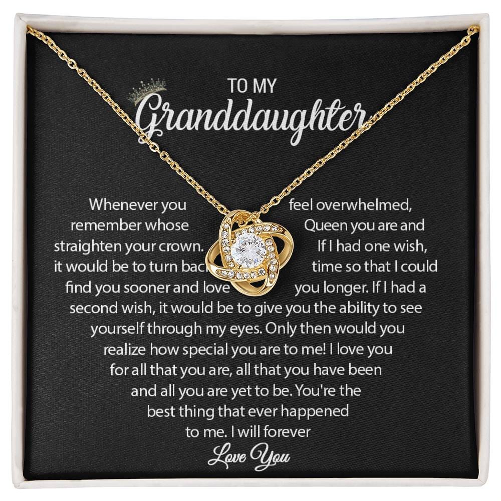 To My Granddaughter - Straighten Your Crown - Love Knot Necklace - Celeste Jewel