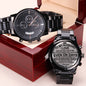 To My Husband - Even On Days - Black Chronograph Watch - Celeste Jewel