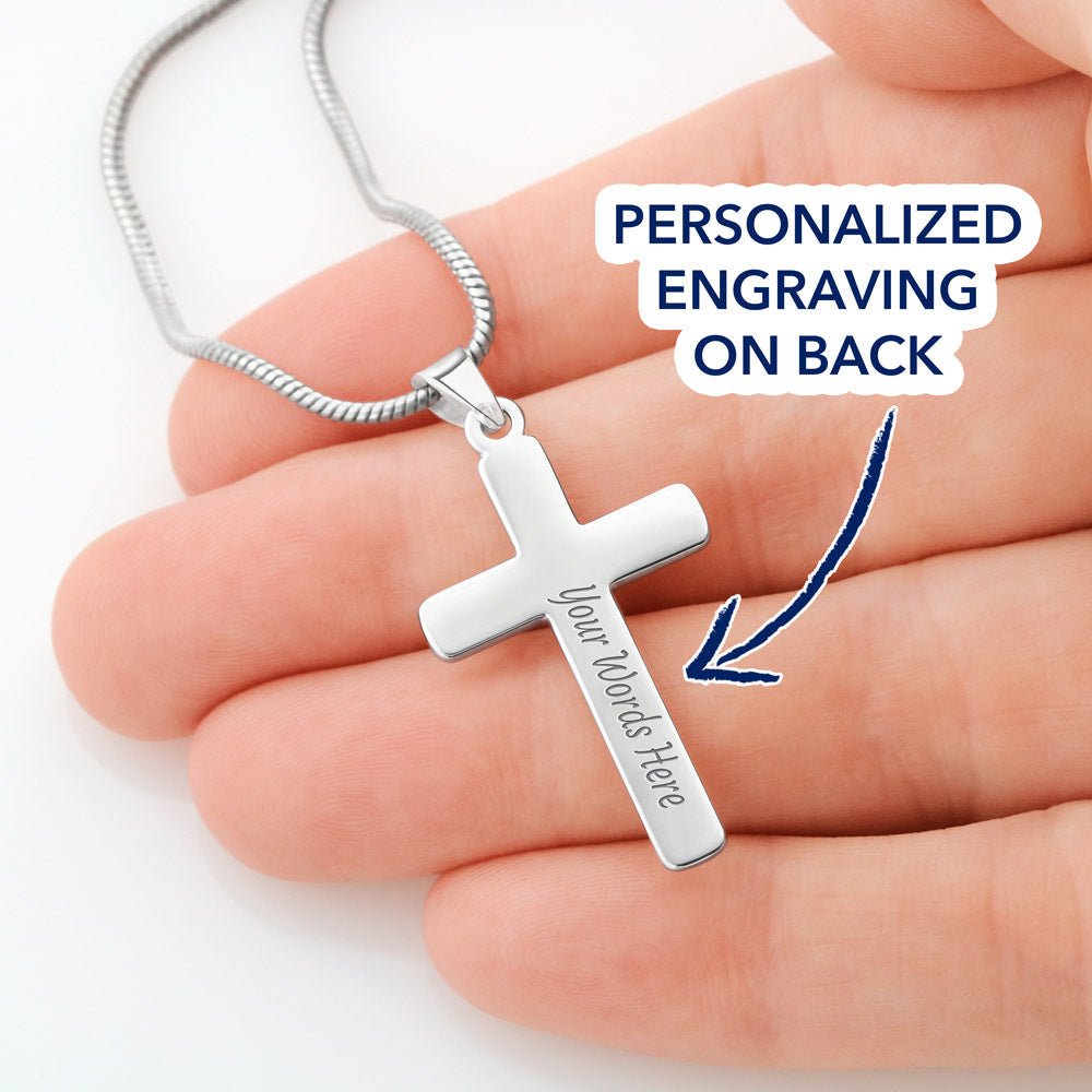 To My Husband - More Than You Ever Know - Personalized Cross Necklace - Celeste Jewel