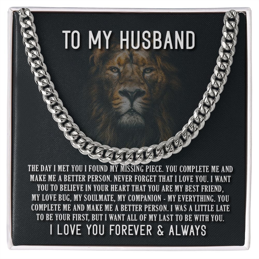 To My Husband - The Day I Met You - Cuban Link Chain Necklace - Celeste Jewel