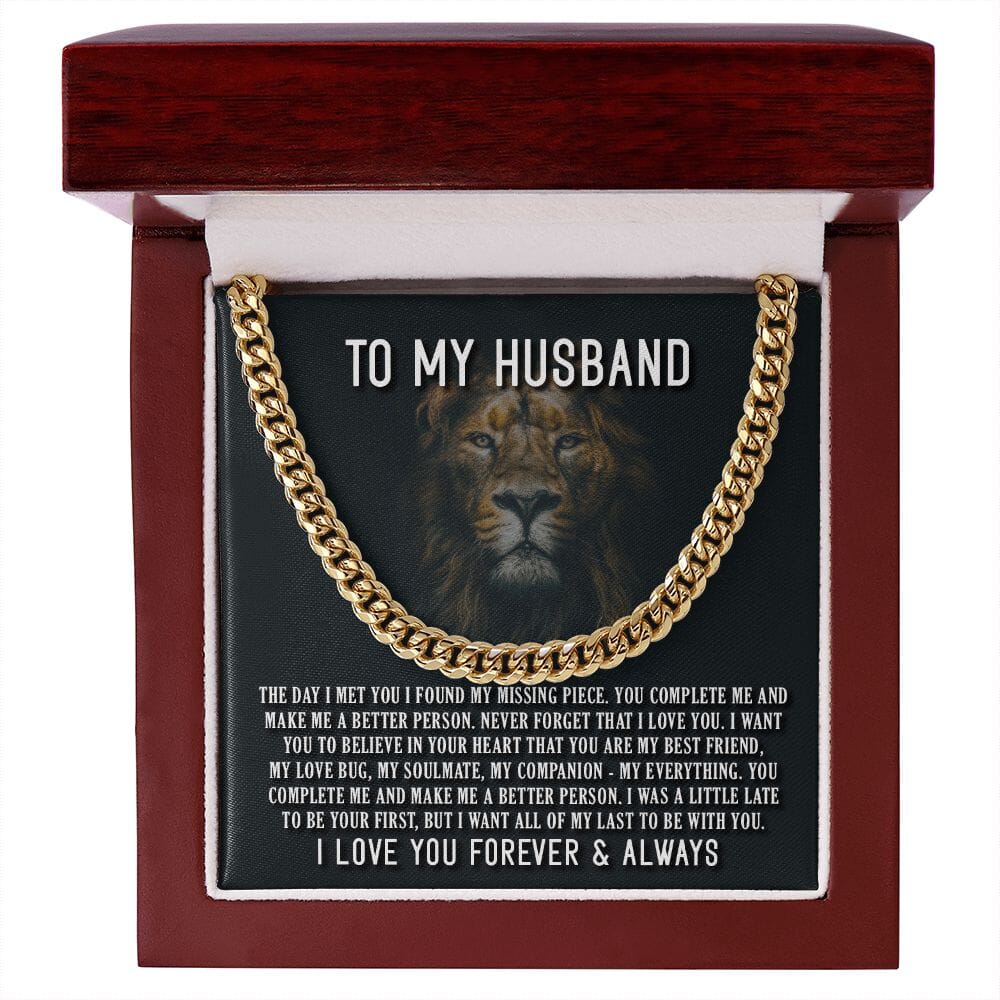 To My Husband - The Day I Met You - Cuban Link Chain Necklace - Celeste Jewel