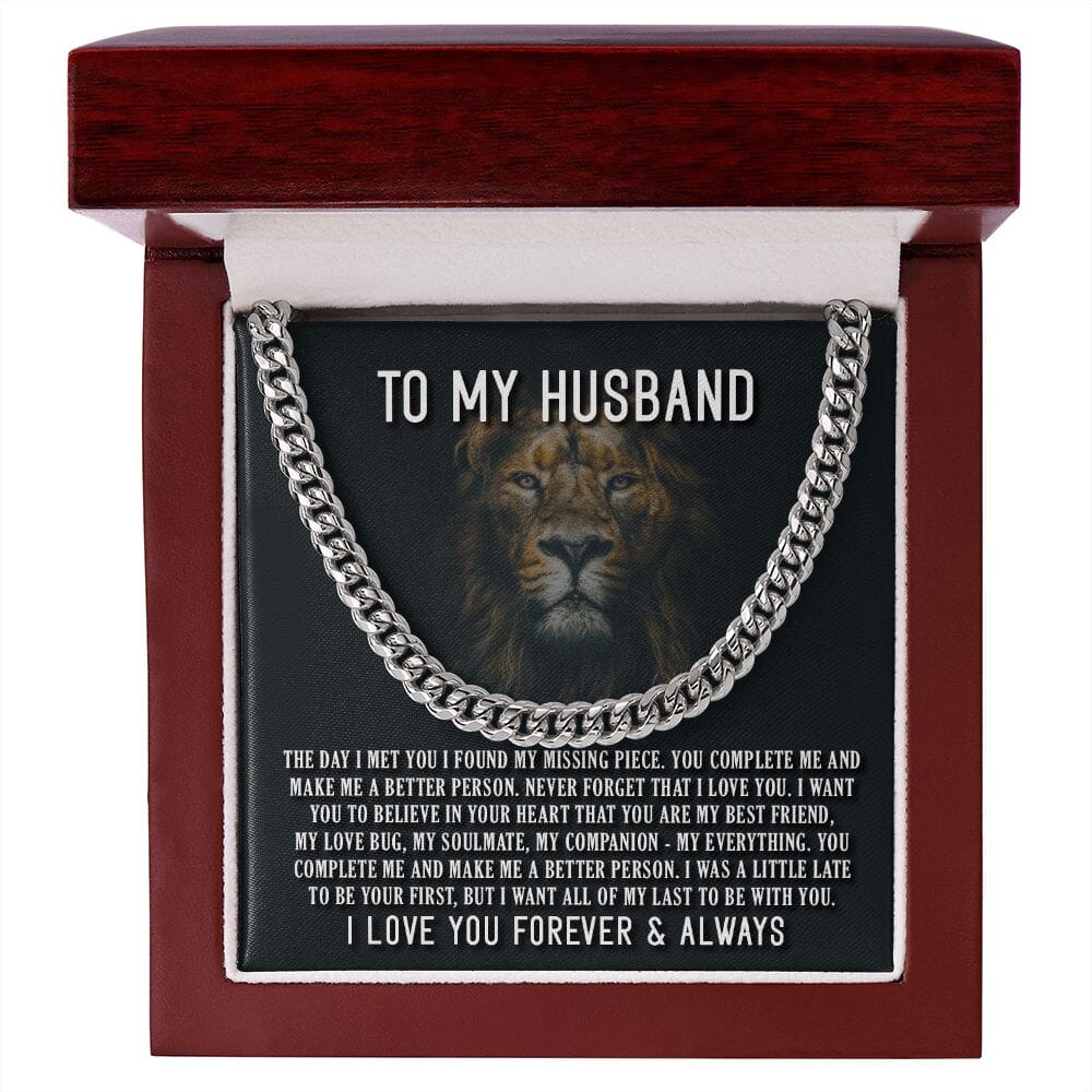 To My Husband - The Day I Met You - Cuban Link Chain Necklace - Celeste Jewel