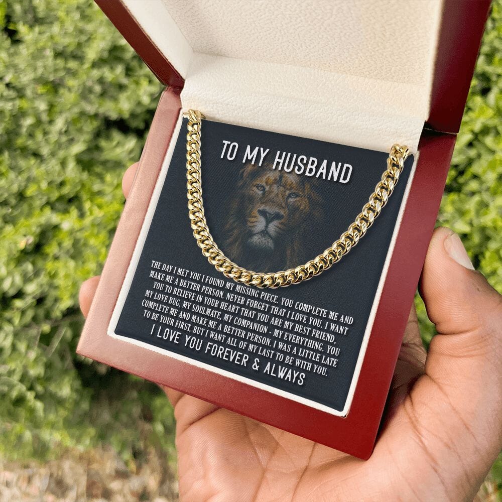 To My Husband - The Day I Met You - Cuban Link Chain Necklace - Celeste Jewel