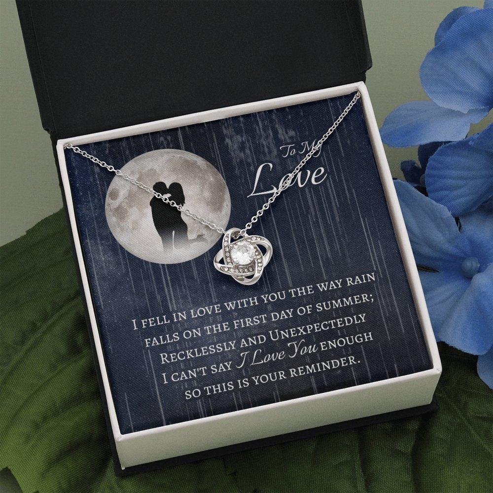 To My Love - Fell In Love In The Rain - Love Knot Necklace - Celeste Jewel
