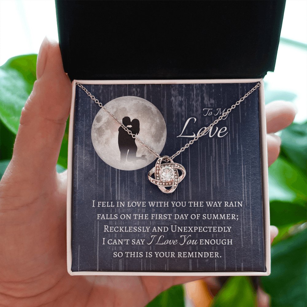 To My Love - Fell In Love In The Rain - Love Knot Necklace - Celeste Jewel