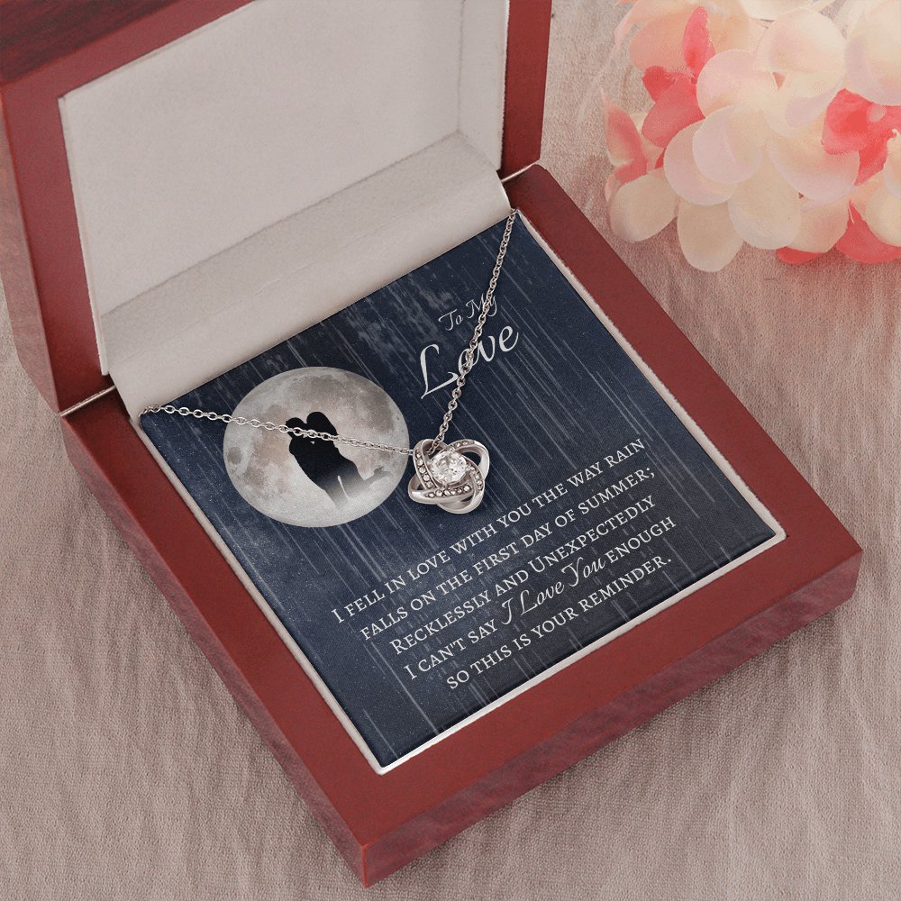 To My Love - Fell In Love In The Rain - Love Knot Necklace - Celeste Jewel