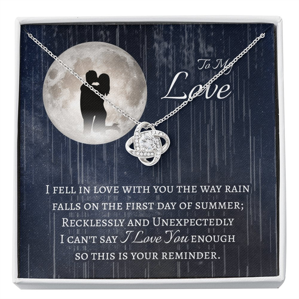 To My Love - Fell In Love In The Rain - Love Knot Necklace - Celeste Jewel