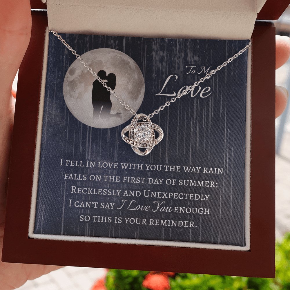 To My Love - Fell In Love In The Rain - Love Knot Necklace - Celeste Jewel