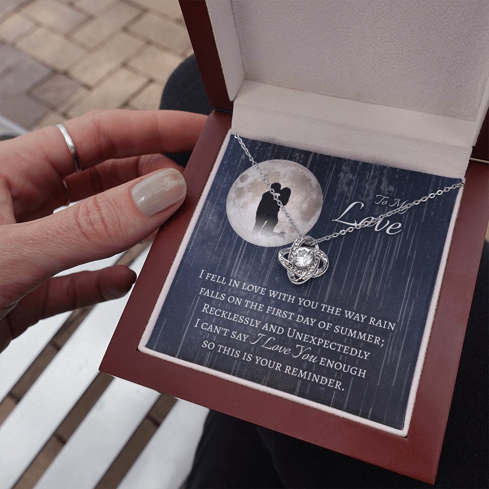 To My Love - Fell In Love In The Rain - Love Knot Necklace - Celeste Jewel