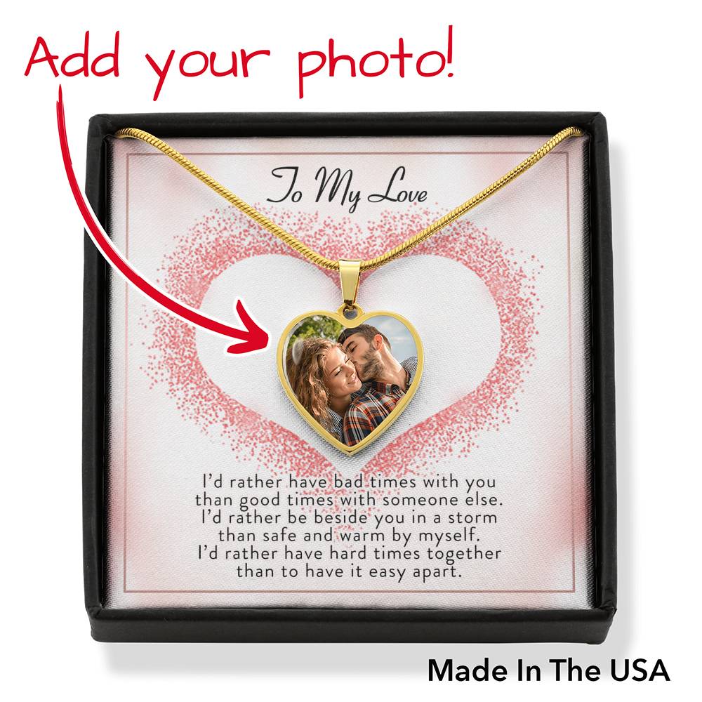 To My Love - I'd Rather - Heart Pendant Necklace - Celeste Jewel