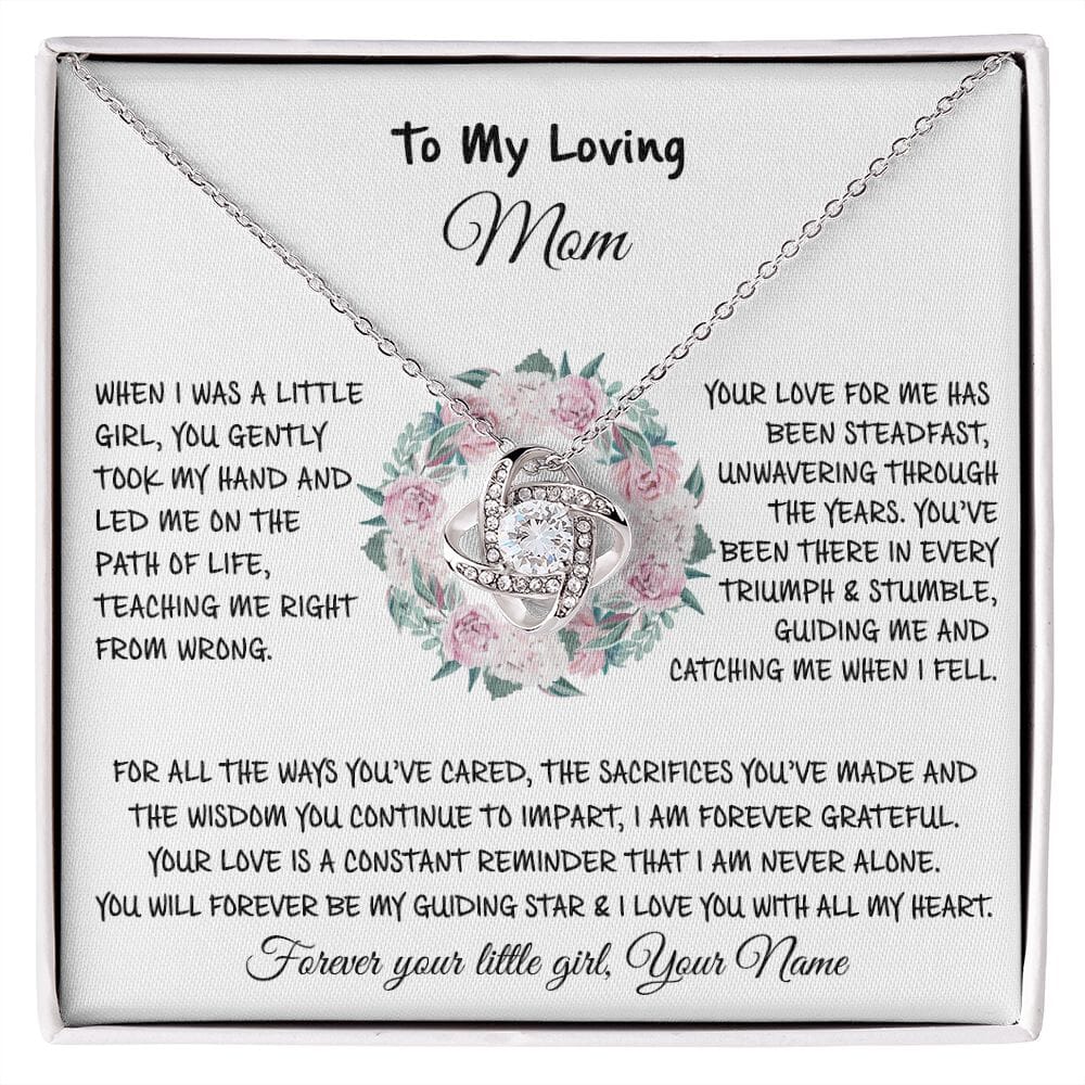 To My Loving Mom - Gift From Daughter - Love Knot Necklace - Celeste Jewel