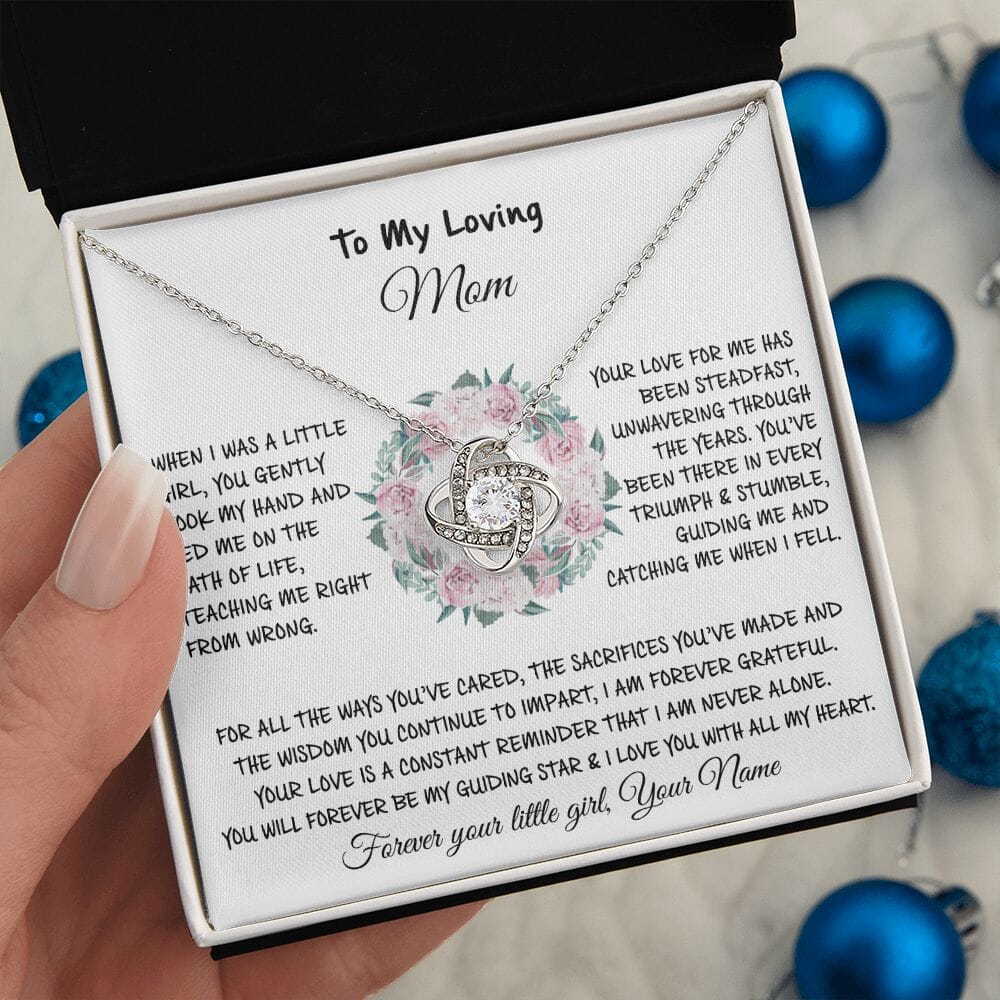 To My Loving Mom - Gift From Daughter - Love Knot Necklace - Celeste Jewel
