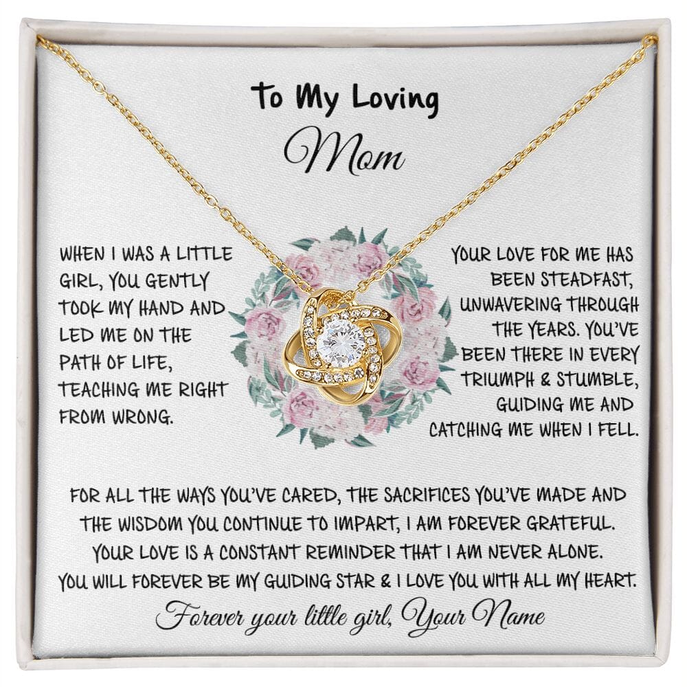 To My Loving Mom - Gift From Daughter - Love Knot Necklace - Celeste Jewel