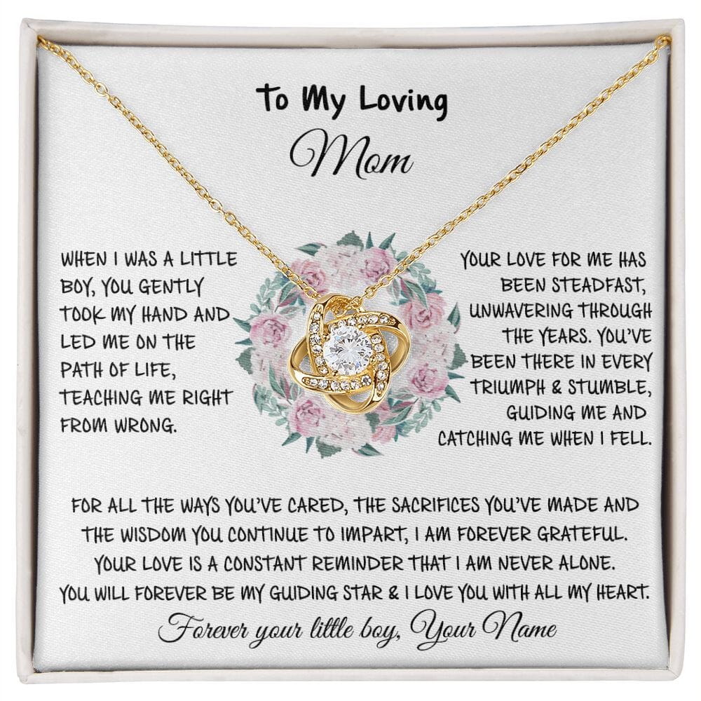 To My Loving Mom - Gift From Son - Love Knot Necklace - Celeste Jewel