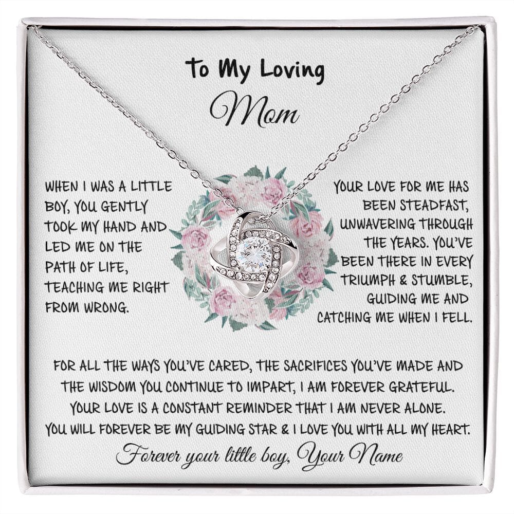 To My Loving Mom - Gift From Son - Love Knot Necklace - Celeste Jewel