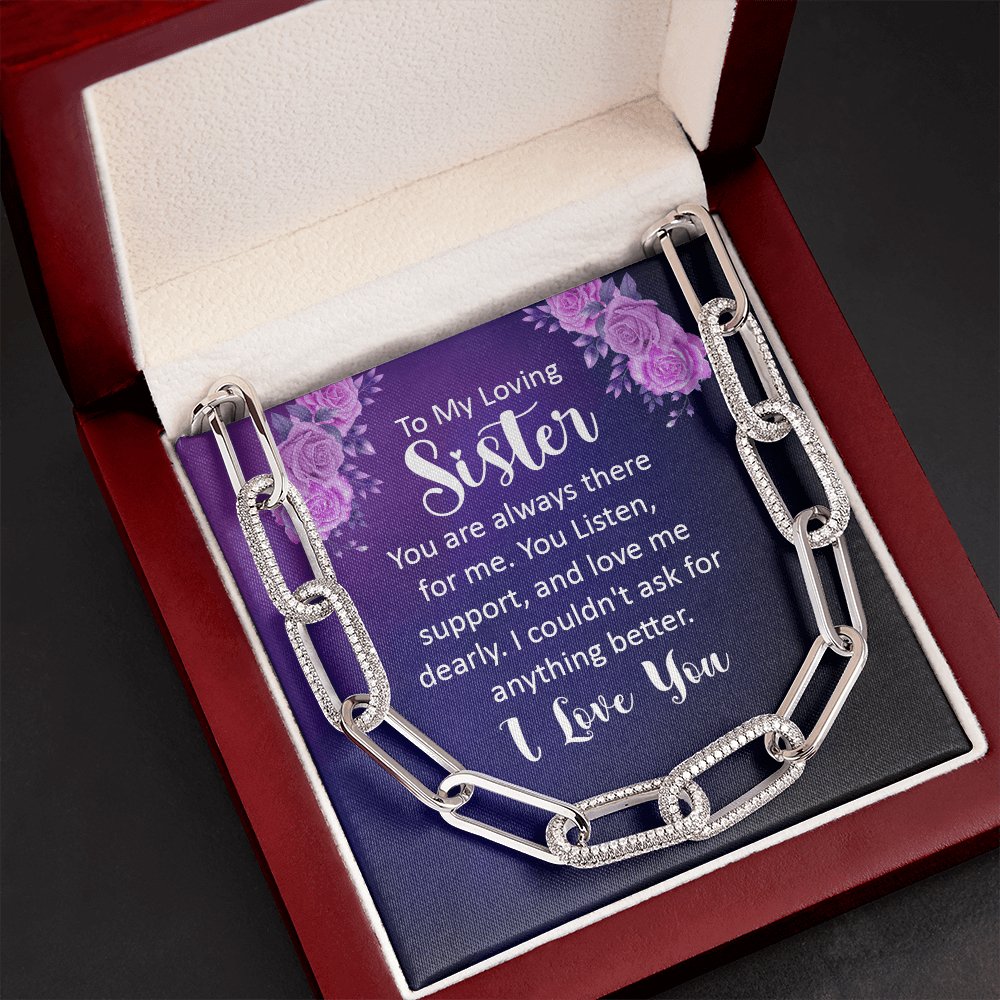 To My Loving Sister - Always There For Me - Forever Linked Necklace - Celeste Jewel