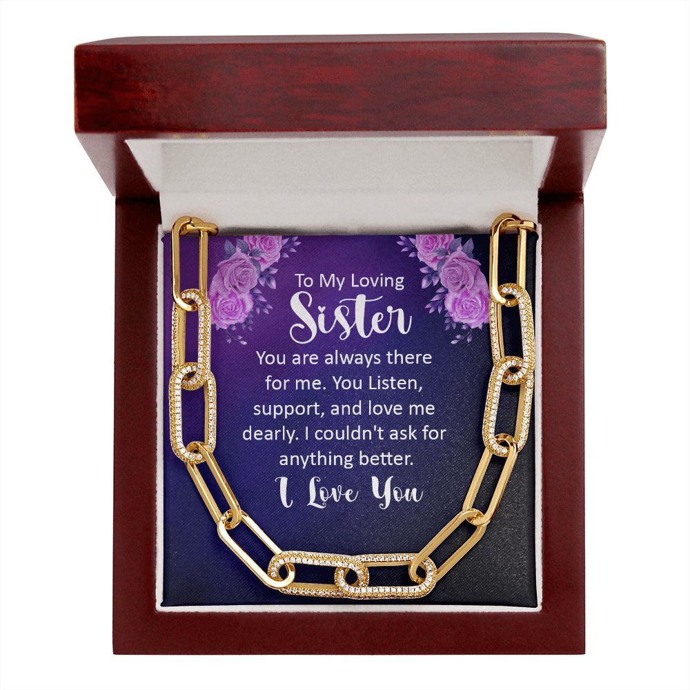 To My Loving Sister - Always There For Me - Forever Linked Necklace - Celeste Jewel
