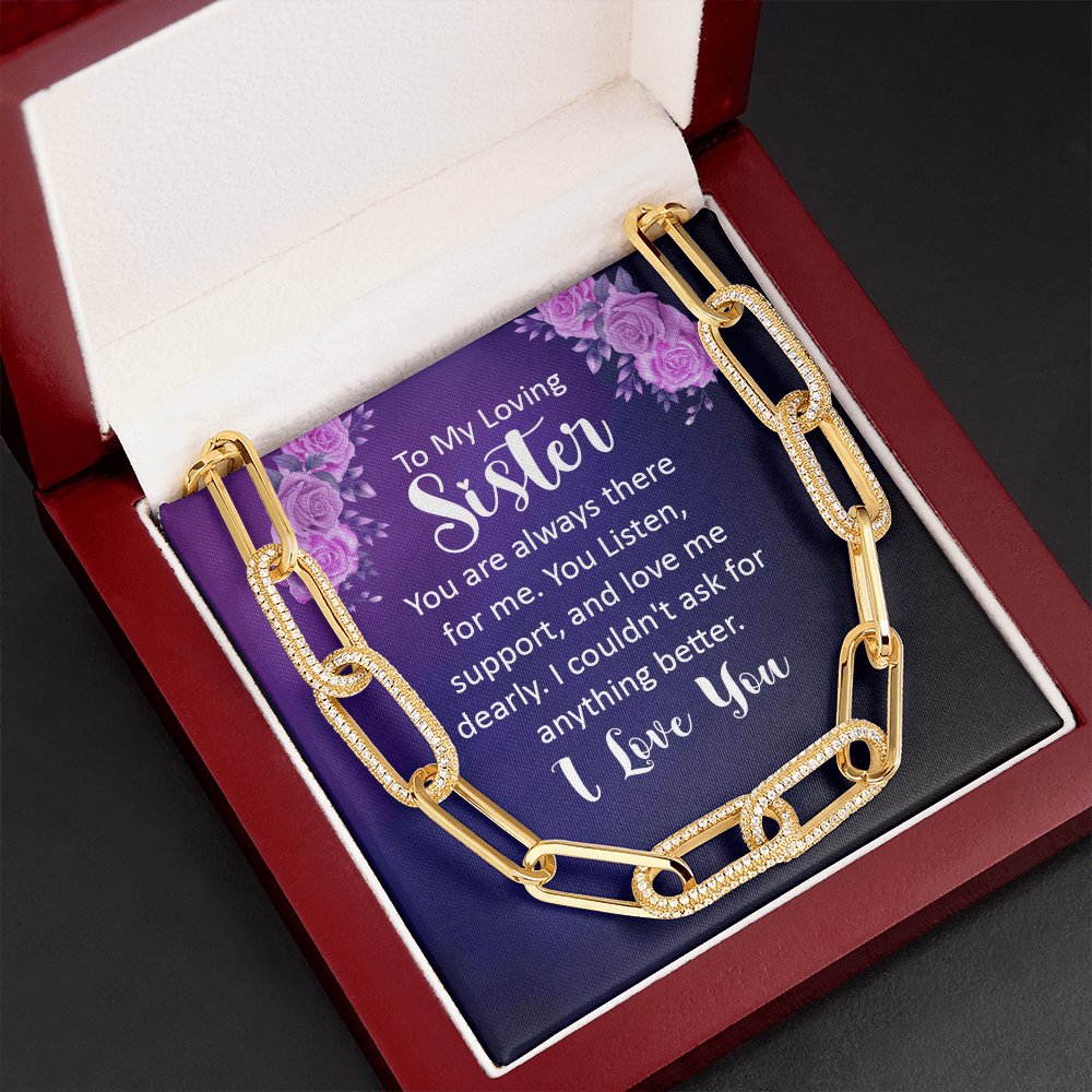 To My Loving Sister - Always There For Me - Forever Linked Necklace - Celeste Jewel