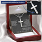 To My Man - Straighten Your Crown - Men's Personalized Cross - Celeste Jewel