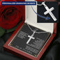 To My Man - Straighten Your Crown - Men's Personalized Cross - Celeste Jewel