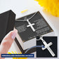 To My Man - Straighten Your Crown - Men's Personalized Cross - Celeste Jewel