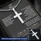 To My Man - Straighten Your Crown - Men's Personalized Cross - Celeste Jewel