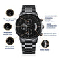 To My Man - Stronger Every Day - Black Chronograph Watch - Celeste Jewel