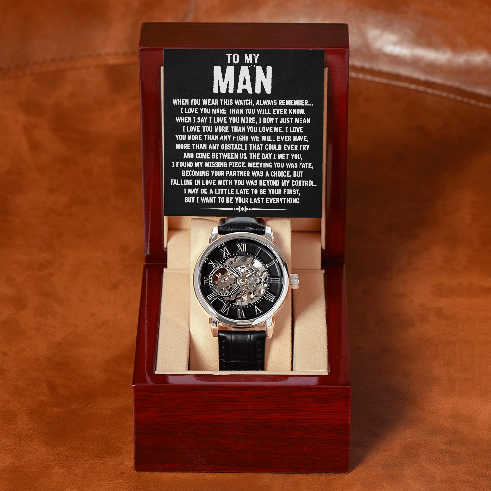 To My Man - Your Last Everything - Men's Skeleton Watch - Celeste Jewel