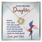 To My Military Daughter - Gift For Daughter In Military From Dad - Love Knot Necklace - Celeste Jewel