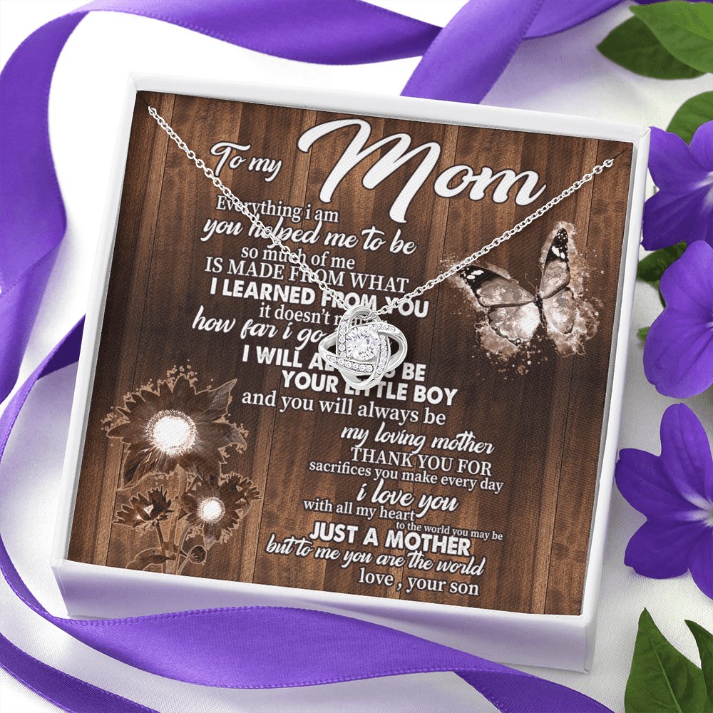 To My Mom - Everything I Am - Love Knot Necklace - Celeste Jewel