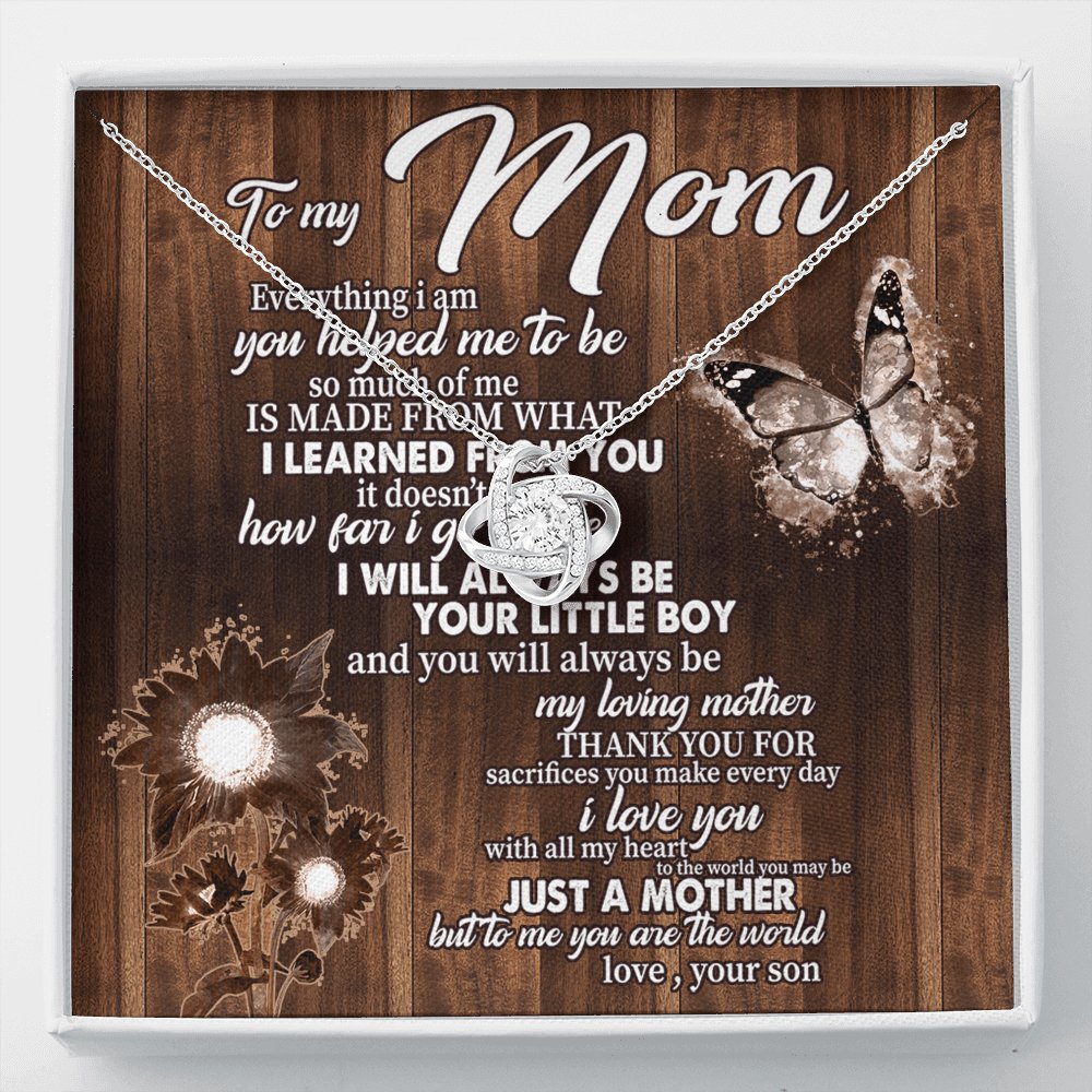 To My Mom - Everything I Am - Love Knot Necklace - Celeste Jewel