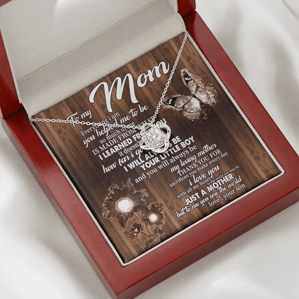 To My Mom - Everything I Am - Love Knot Necklace - Celeste Jewel