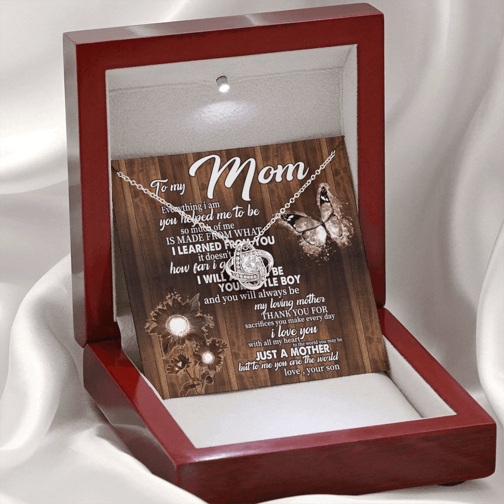 To My Mom - Everything I Am - Love Knot Necklace - Celeste Jewel