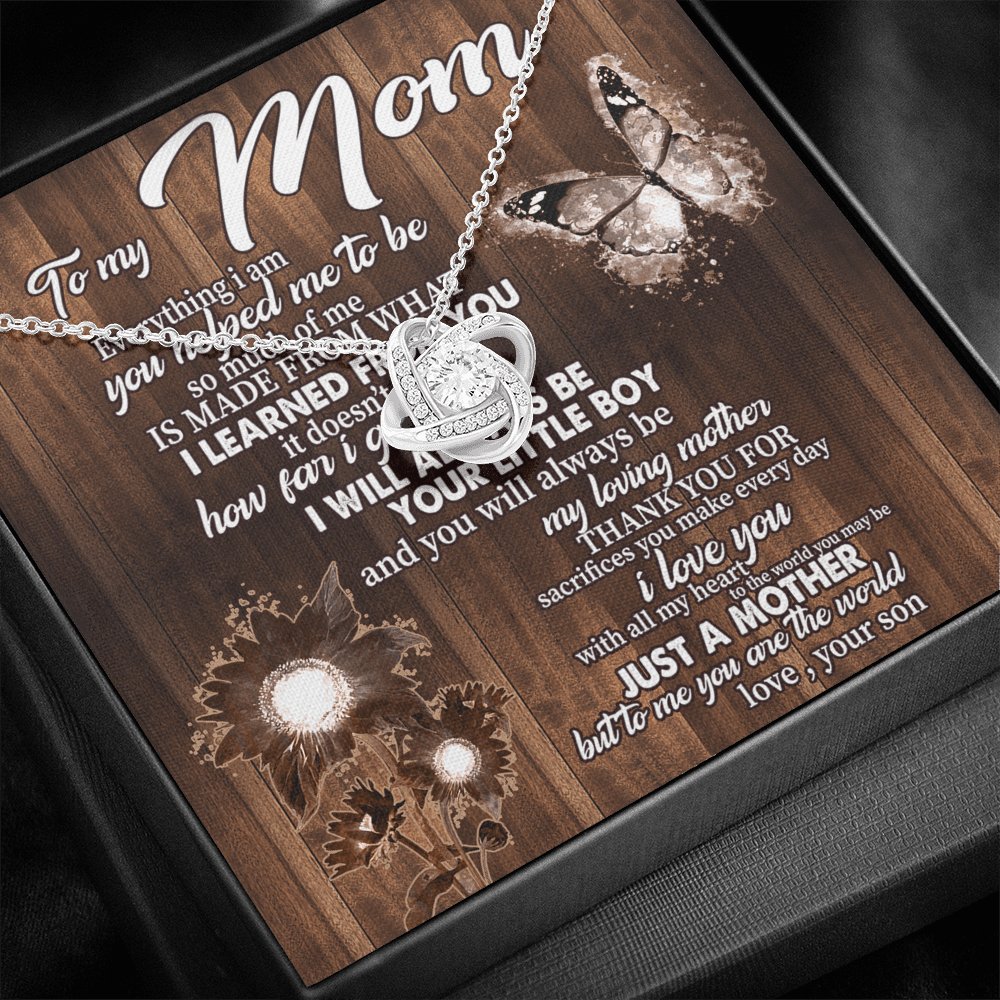 To My Mom - Everything I Am - Love Knot Necklace - Celeste Jewel