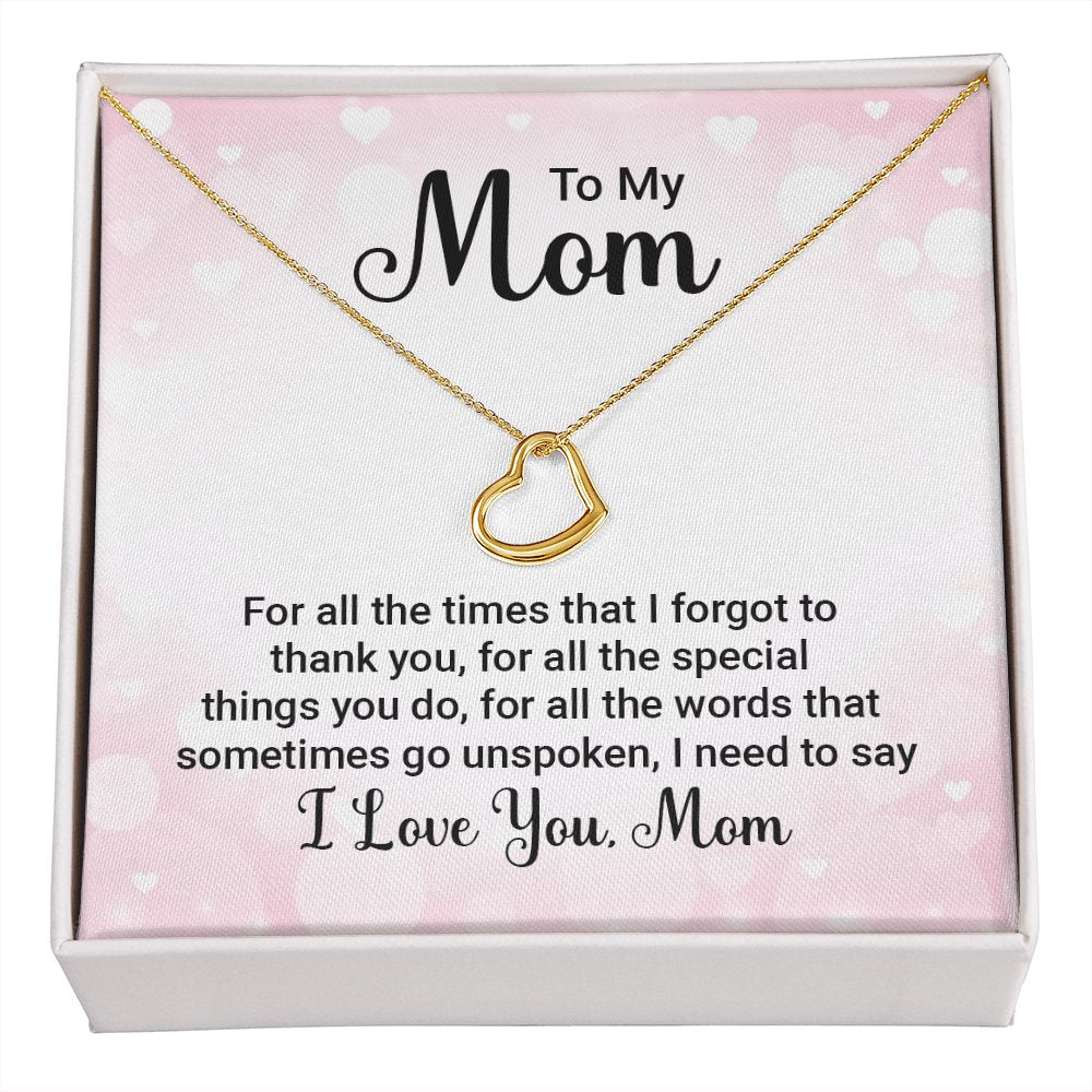 To My Mom Gift - For All The Times - Dainty Heart Necklace - Celeste Jewel