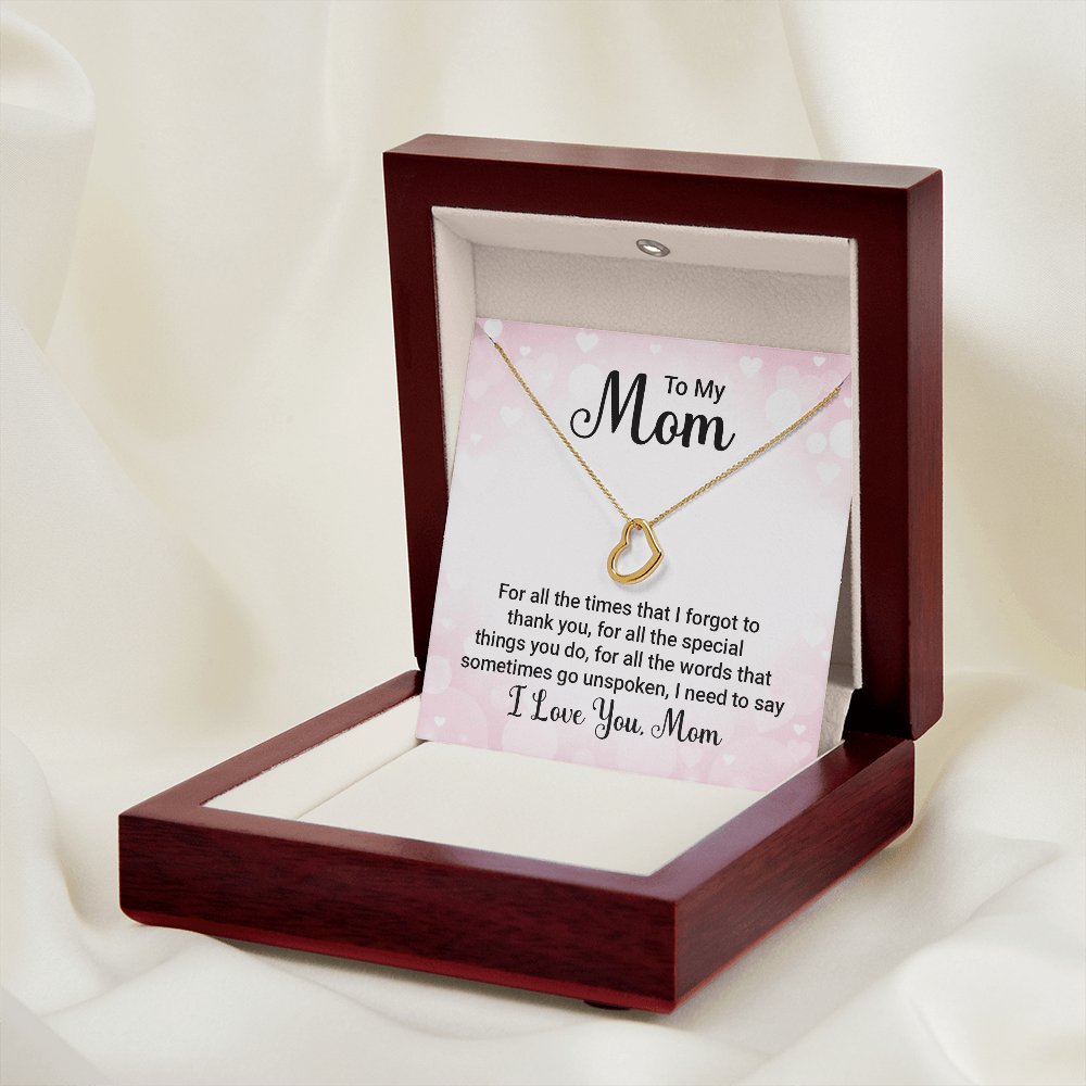 To My Mom Gift - For All The Times - Dainty Heart Necklace - Celeste Jewel