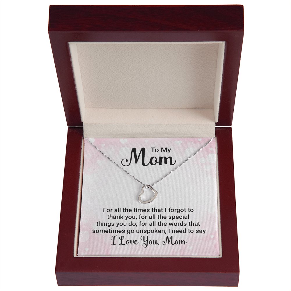To My Mom Gift - For All The Times - Dainty Heart Necklace - Celeste Jewel