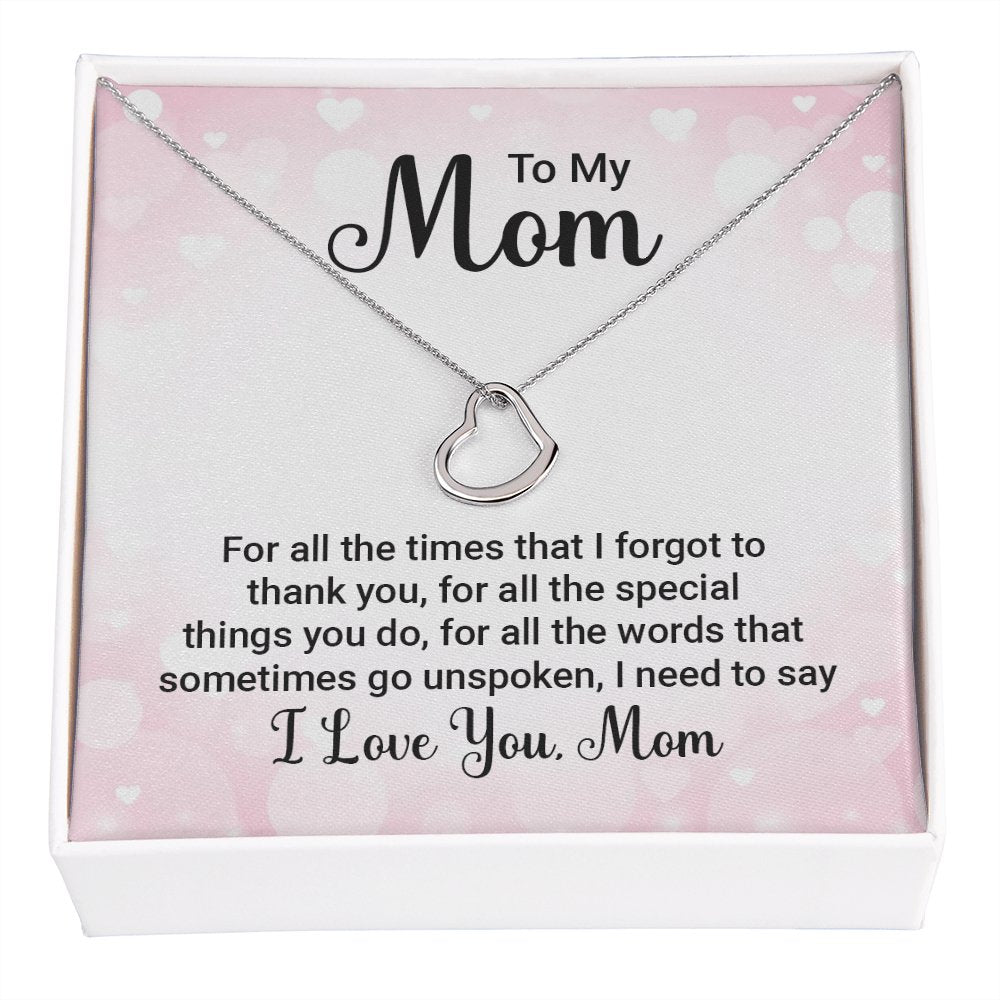 To My Mom Gift - For All The Times - Dainty Heart Necklace - Celeste Jewel