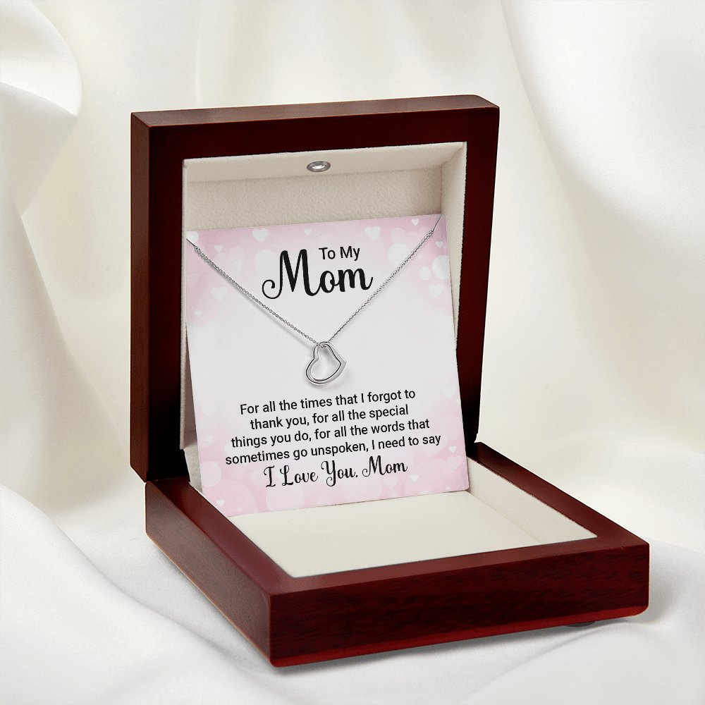 To My Mom Gift - For All The Times - Dainty Heart Necklace - Celeste Jewel