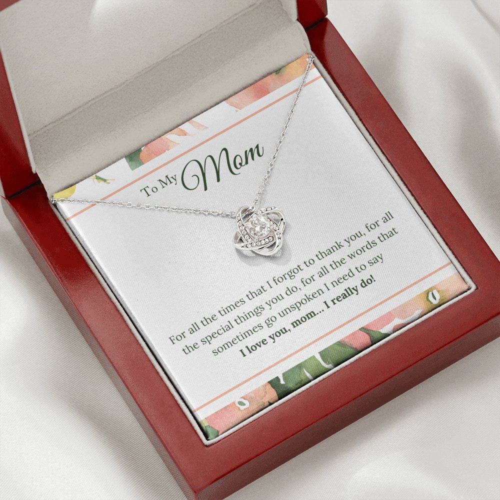 To My Mom - I Love You, I Really Do - Love Knot Necklace - Celeste Jewel