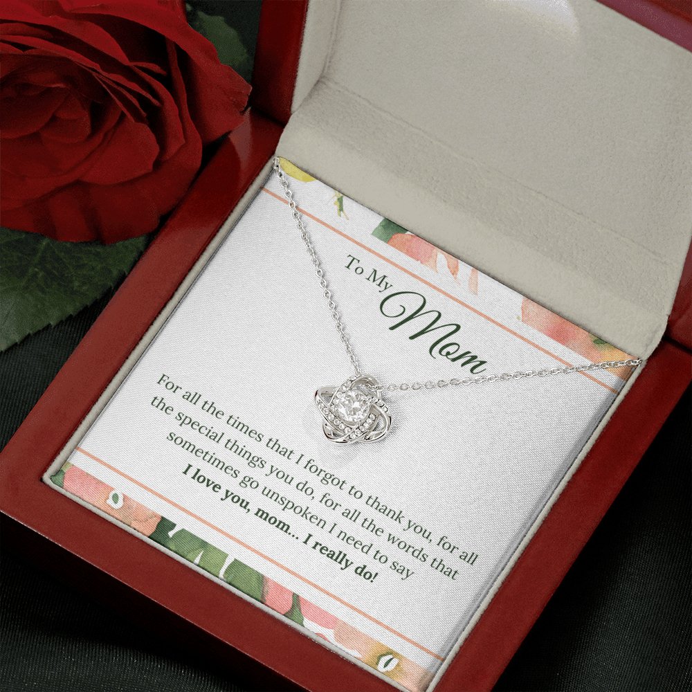 To My Mom - I Love You, I Really Do - Love Knot Necklace - Celeste Jewel