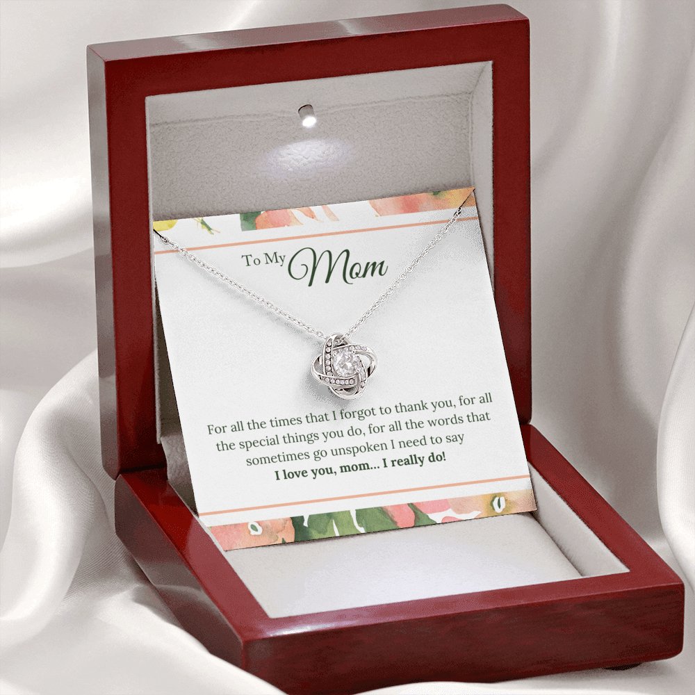 To My Mom - I Love You, I Really Do - Love Knot Necklace - Celeste Jewel
