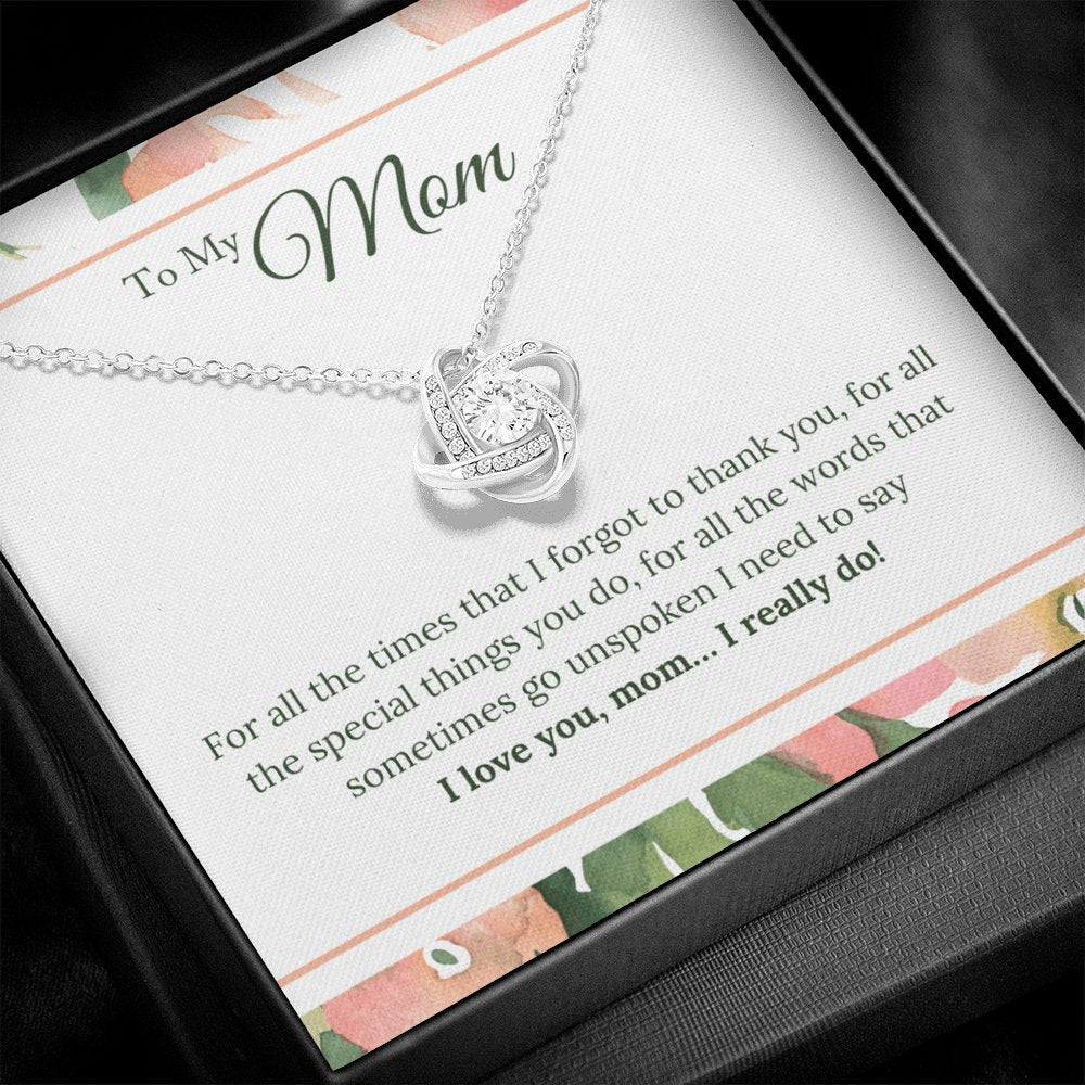 To My Mom - I Love You, I Really Do - Love Knot Necklace - Celeste Jewel