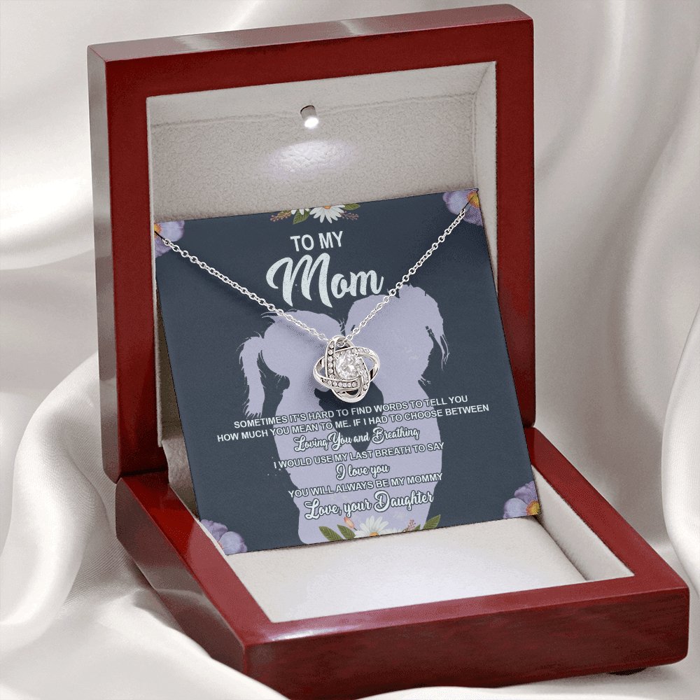 To My Mom - Sometimes It's Hard - Love Knot Necklace - Celeste Jewel